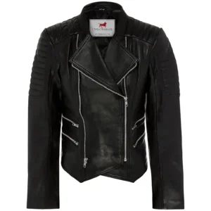 Women Black Genuine Leather Jacket