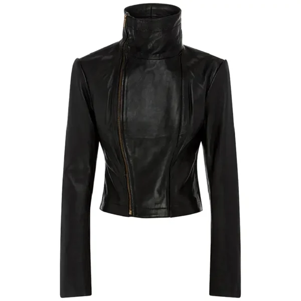 Women Black Genuine Leather Jacket2 - Image 3