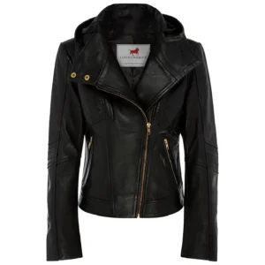 Women Black Genuine Leather Jacket3
