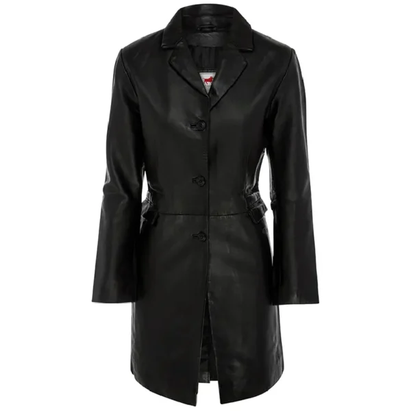 Women Black Genuine Leather Jacket5