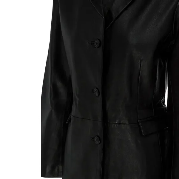 Women Black Genuine Leather Jacket5 - Image 4