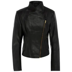 Women Black Genuine Leather Jacket8
