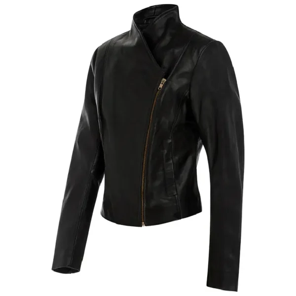 Women Black Genuine Leather Jacket8 - Image 3