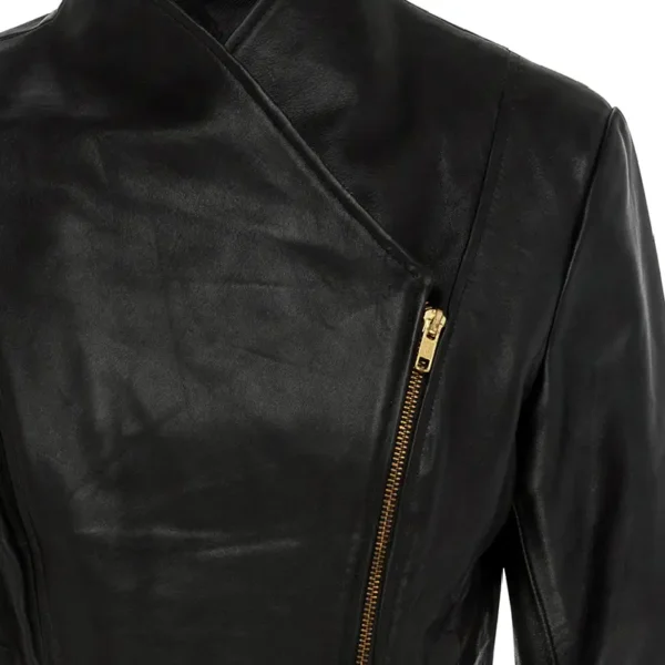 Women Black Genuine Leather Jacket8 - Image 4