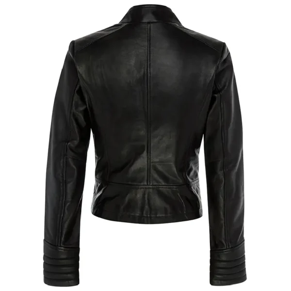 Women Black Genuine Leather Jacket10 - Image 4