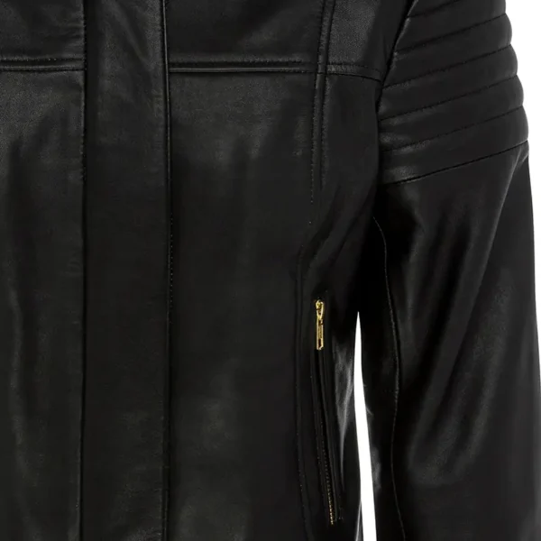 Women Black Genuine Leather Jacket12 - Image 4