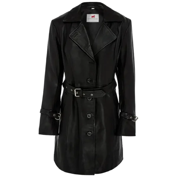 Women Black Genuine Leather Jacket14