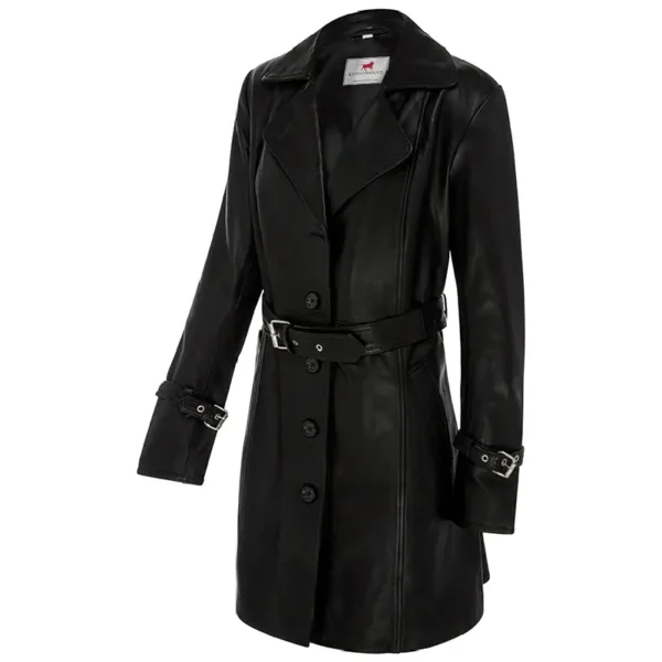 Women Black Genuine Leather Jacket14 - Image 3