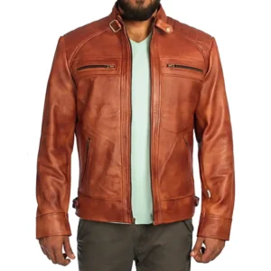 Men Black Genuine Leather Jacket1