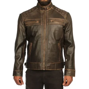 Men Black Genuine Leather Jacket2