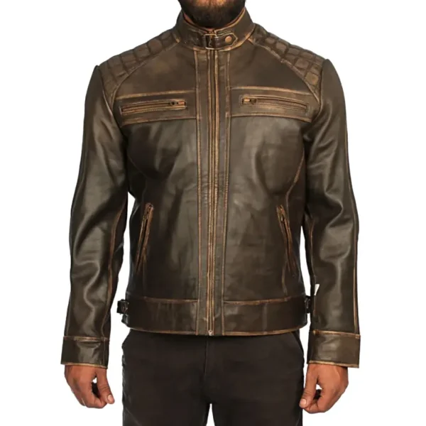 Men Black Genuine Leather Jacket2