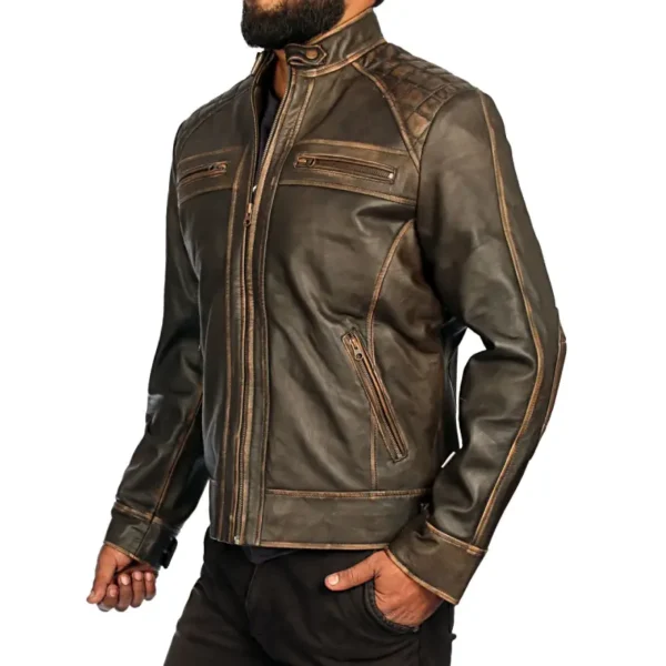 Men Black Genuine Leather Jacket2 - Image 4