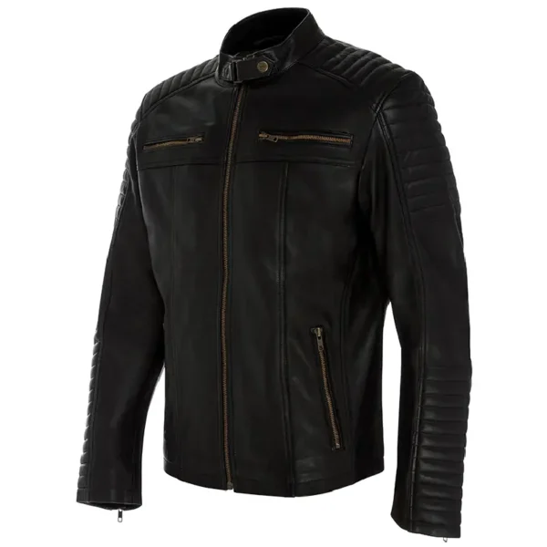 Men Black Genuine Leather Jacket4 - Image 3