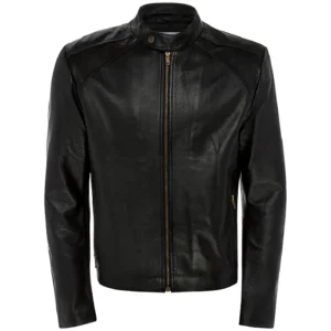 Men Black Genuine Leather Jacket5