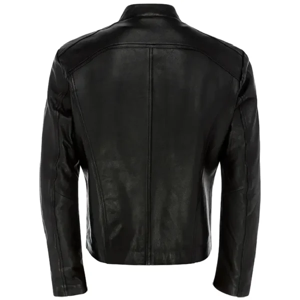 Men Black Genuine Leather Jacket5 - Image 4