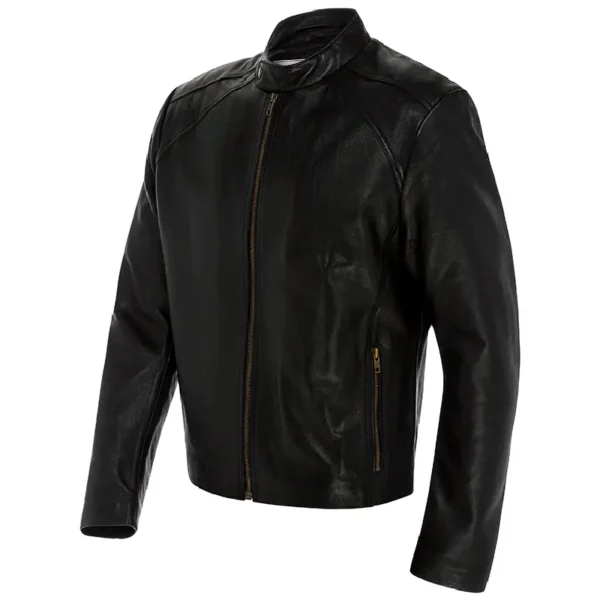 Men Black Genuine Leather Jacket5 - Image 3