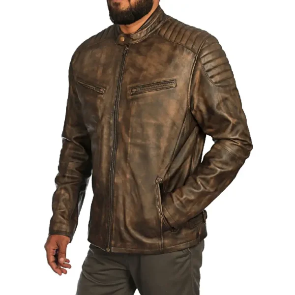 Men Black Genuine Leather Jacket7 - Image 4