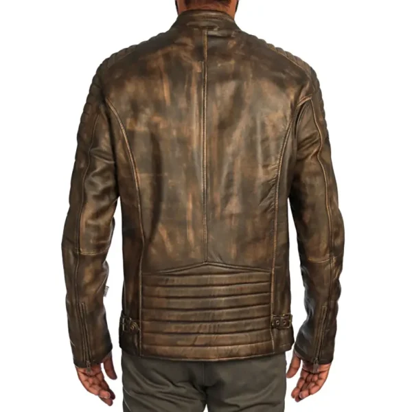 Men Black Genuine Leather Jacket7 - Image 2