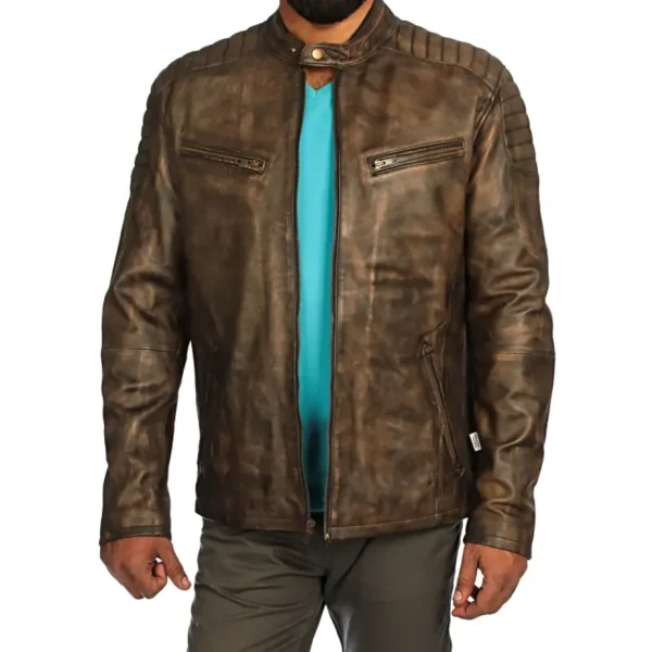 Men Black Genuine Leather Jacket7 - Image 3
