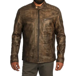 Men Black Genuine Leather Jacket7
