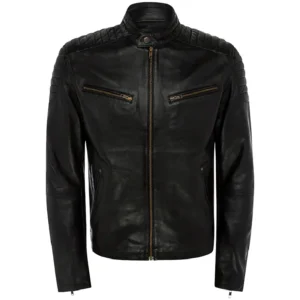 Men Black Genuine Leather Jacket6