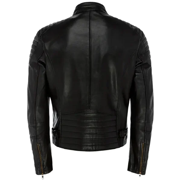 Men Black Genuine Leather Jacket6 - Image 2