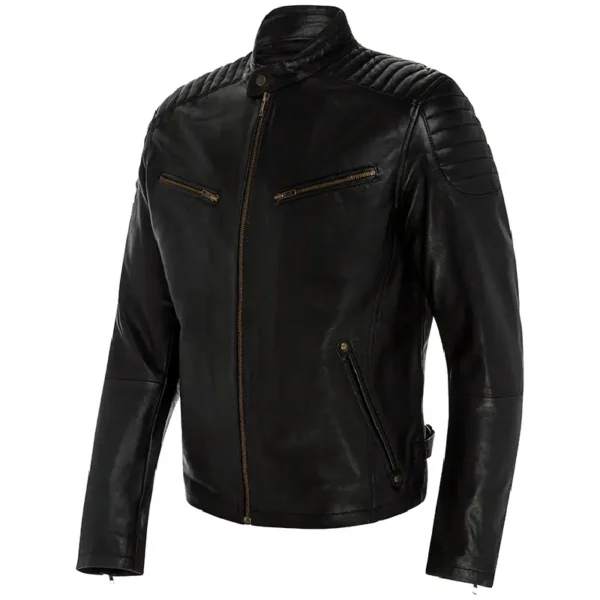 Men Black Genuine Leather Jacket6 - Image 3