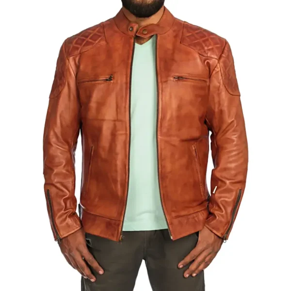 Men Black Genuine Leather Jacket9 - Image 3