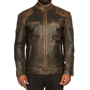 Men Black Genuine Leather Jacket10