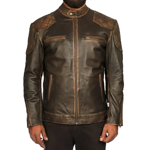 Men Black Genuine Leather Jacket10