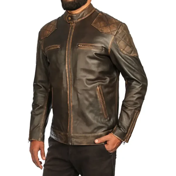 Men Black Genuine Leather Jacket10 - Image 3