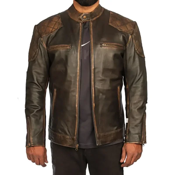 Men Black Genuine Leather Jacket10 - Image 4