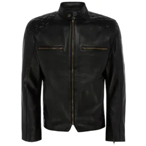Men Black Genuine Leather Jacket11