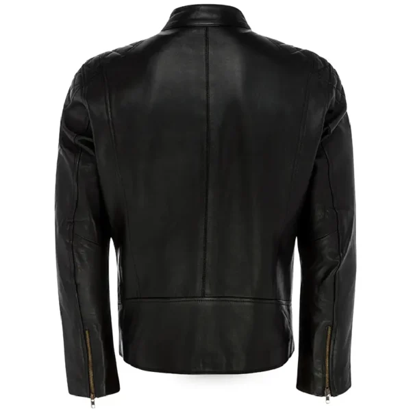 Men Black Genuine Leather Jacket11 - Image 2