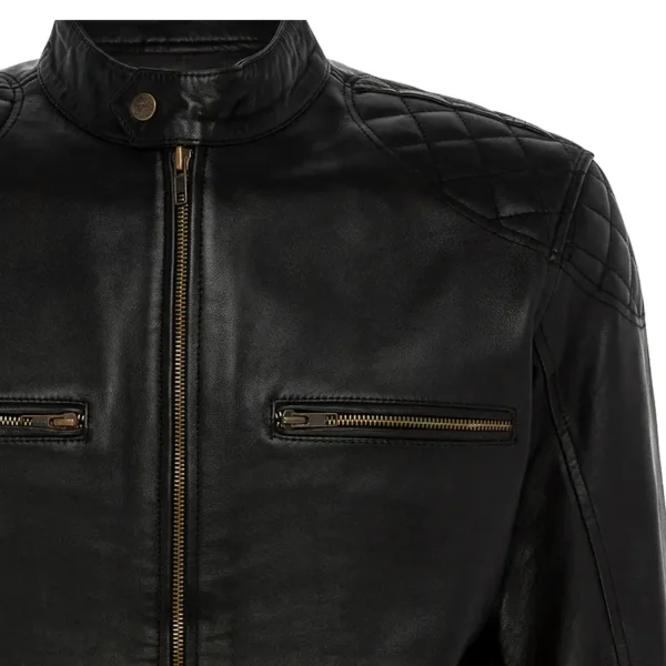 Men Black Genuine Leather Jacket11 - Image 4
