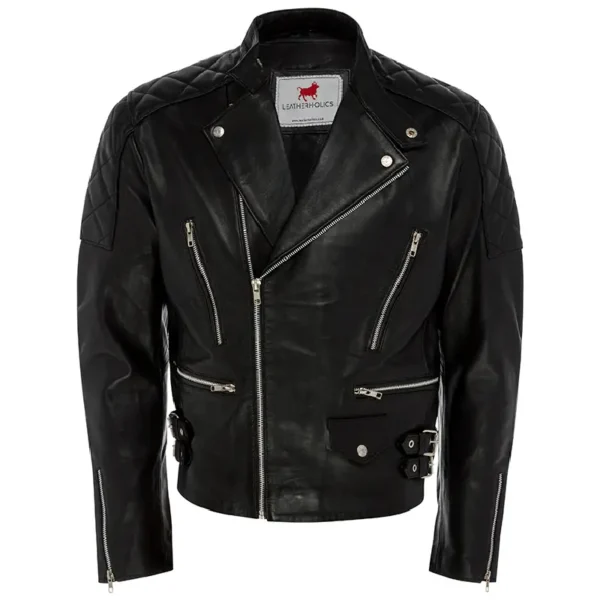 Men Black Genuine Leather Jacket12