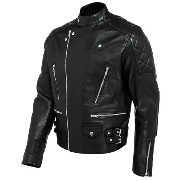 Men Black Genuine Leather Jacket12 - Image 4