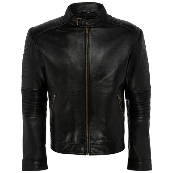 Men Black Genuine Leather Jacket13