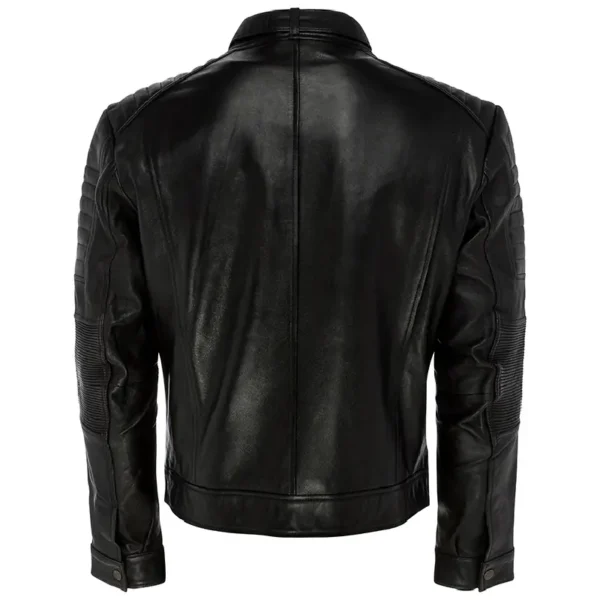 Men Black Genuine Leather Jacket13 - Image 2