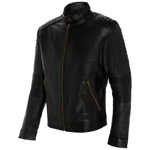 Men Black Genuine Leather Jacket13 - Image 3