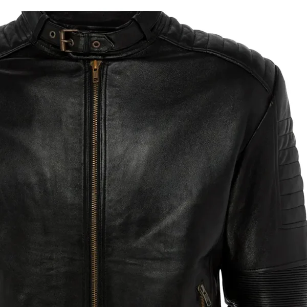 Men Black Genuine Leather Jacket13 - Image 4
