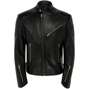 Men Black Genuine Leather Jacket14