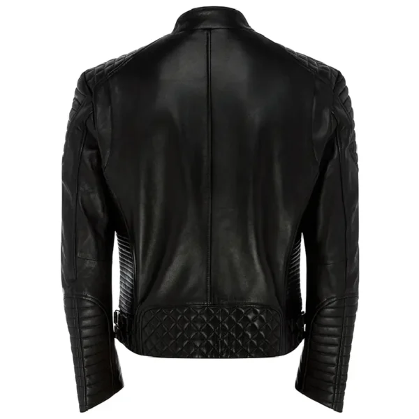 Men Black Genuine Leather Jacket14 - Image 3