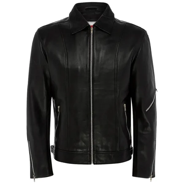 Men Black Genuine Leather Jacket15