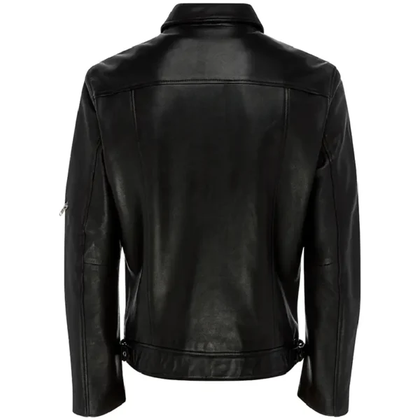 Men Black Genuine Leather Jacket15 - Image 2