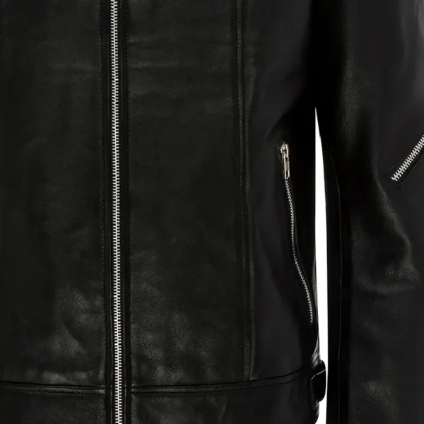 Men Black Genuine Leather Jacket15 - Image 4