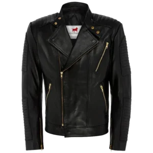 Men Black Genuine Leather Jacket16