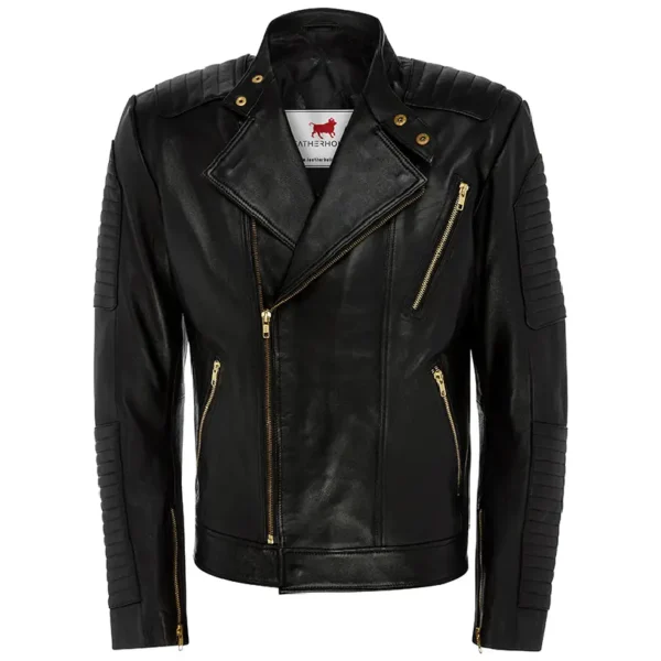 Men Black Genuine Leather Jacket16