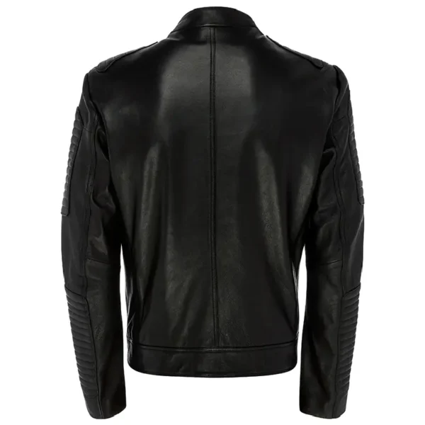 Men Black Genuine Leather Jacket16 - Image 4