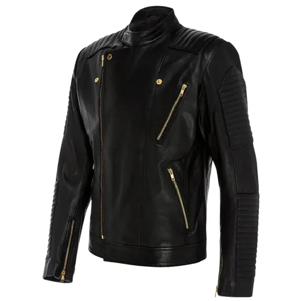 Men Black Genuine Leather Jacket16 - Image 3